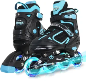MammyGol Adjustable Inline Skates for Youth – 4 Size PU Flashing Wheels