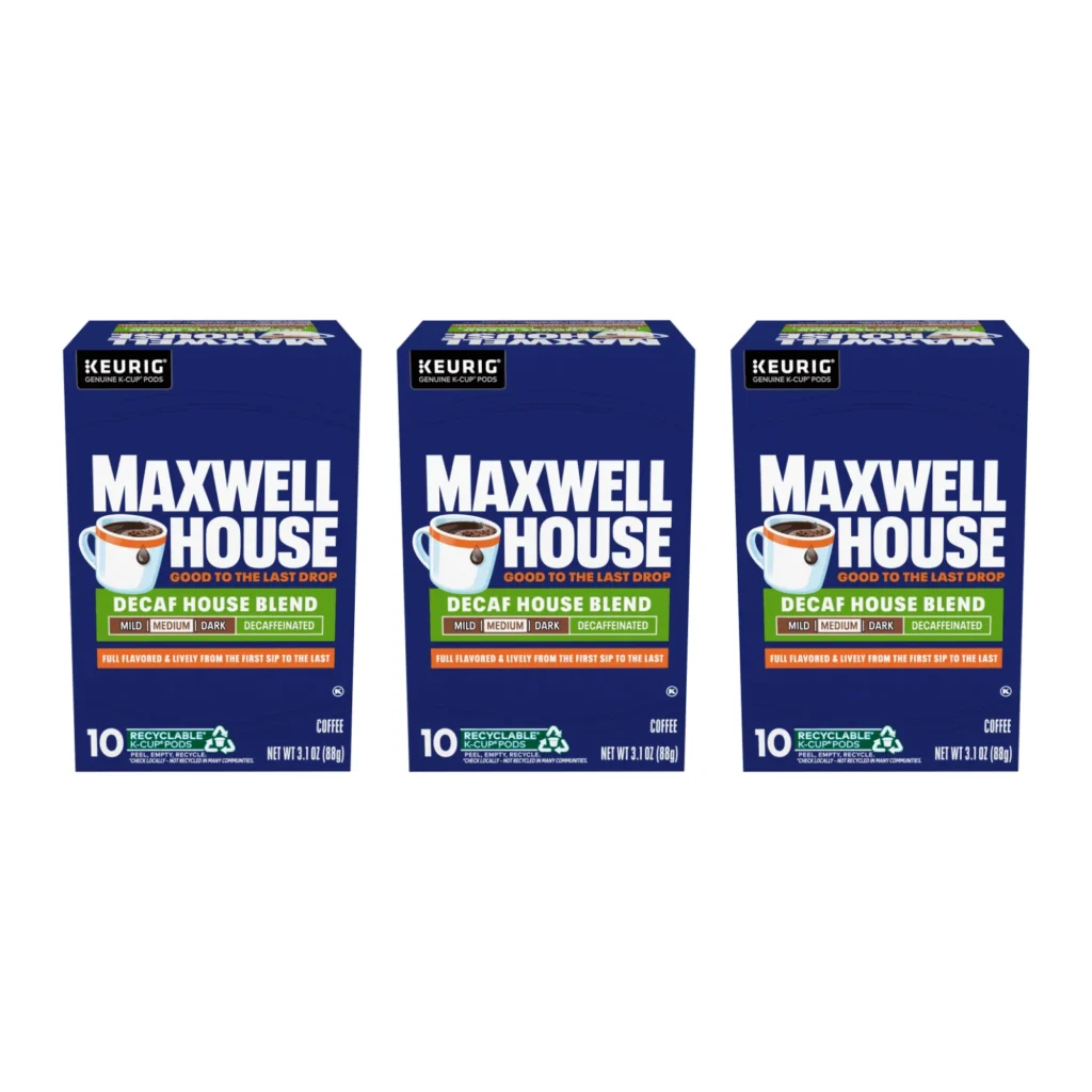 Maxwell House Decaf House Blend Single-Serve Cups – 10 Count — close-up detail of design and finish