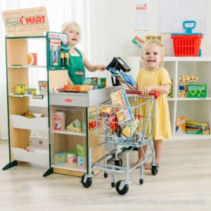 Melissa Doug Freestanding Wooden Fresh Mart Grocery Store FSC Certified