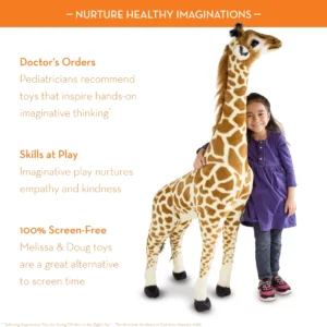 Melissa Doug Giant Giraffe Lifelike Plush Stuffed Animal over 4 feet tall