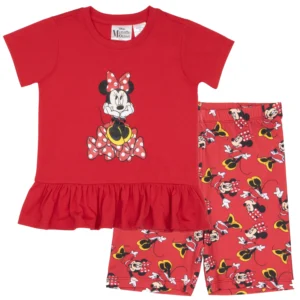 Minnie Mouse Toddler Girls 2-Piece T-Shirt & Bike Short Set – Sizes 12M-5T
