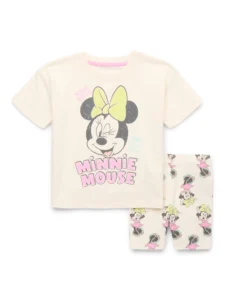 Minnie Mouse Toddler Girls 2-Piece T-Shirt & Bike Short Set – Sizes 12M-5T