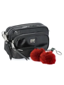 MNYC Camera Bag with Assorted Charms – Black Glaze