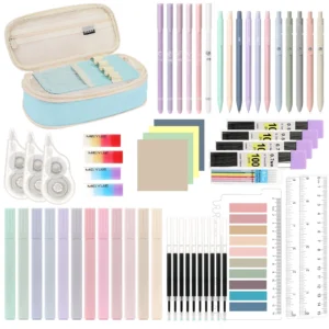 MoKo 60-Piece Aesthetic School Supplies – Pastel Highlighters & Mechanical Pencils