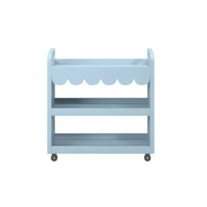 Natural Wood Scallop Cart – Unique Decorative Shelf