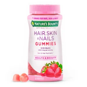 Nature’s Bounty Hair Growth Gummies with Biotin & Silica – Peach Mango 60ct