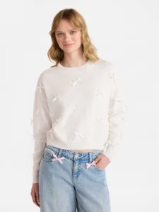 NB Women’s Bow Sweater – Cozy Knit Pullover for Casual Style