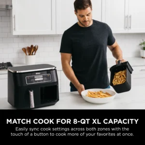 Ninja Foodi DualZone 8 Qt Air Fryer – 2 Basket Versatility