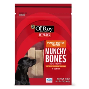 Ol Roy Peanut Butter Munchy Bones Dog Chews – 7-Pack
