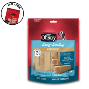 Ol Roy Peanut Butter Munchy Bones Dog Chews – 7-Pack