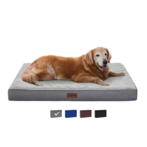 Ophanie Gray 35in Orthopedic Dog Bed Large Medium Dogs Egg Crate Foam Support Non Slip Bottom Waterproof Machine Washable Removable Pet Bed Cover L S