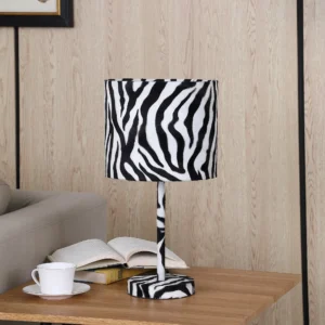Ore International 19 25 in FAUX SUEDE LEOPARD PRINT METAL TABLE LAMP
