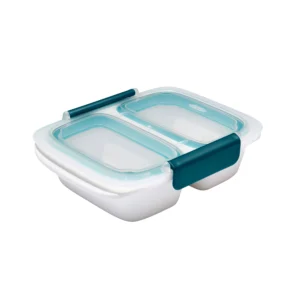 OXO SoftWorks Prep and Go Slim Snack Container with Removable Divider Leakproof BPA Free Ocean Blue