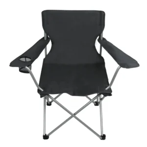 Ozark Trail Basic Quad Folding Camp Chair with Cup Holder Black