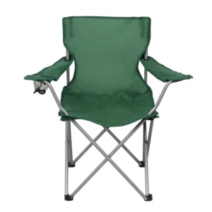 Ozark Trail Foldable Camp Chair – Quad with Cup Holder, Green
