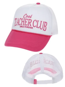 Packed Party Women s Cool Teacher Club Trucker Hat Pink 1 Piece