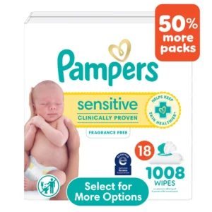 Pampers Sensitive Baby Wipes 12 Pack – 1008 Wipes for Gentle Care