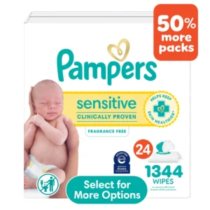 Pampers Sensitive Baby Wipes 16 Pack – Unscented, 1344 Count