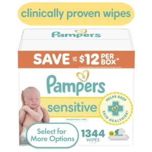 Pampers Sensitive Baby Wipes 16 Pack – Unscented, 1344 Count