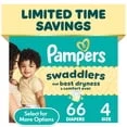 Pampers Swaddlers Size 4 – 66 Count, Gentle Diaper Protection