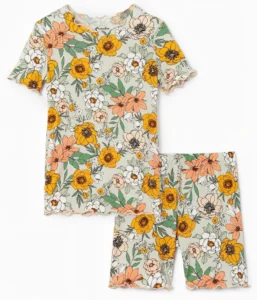 PatPat Bamboo Toddler Girl Pajamas – Snug Fit Short Sleeve