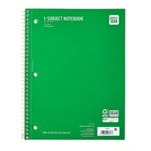 Pen Gear College Ruled 1 Subject Notebook – 70 Sheets Green