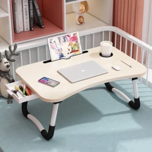 PHANCIR Foldable Lap Desk 23.6″ – Portable with Drawer & Cup Holder
