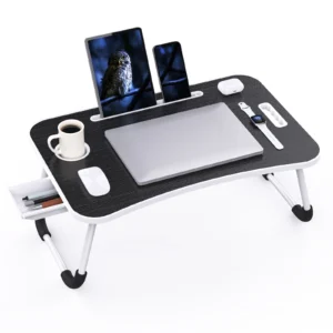 PHANCIR Foldable Lap Desk 23.6″ – Portable with Drawer & Cup Holder
