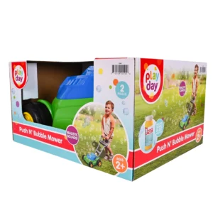 Play Day Push N Bubble Mower Toy – With 4oz Bubble Solution, Ages 2+