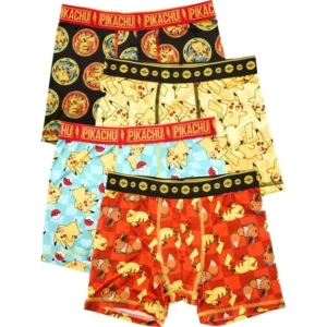 Pokemon Boys Boxer Brief Underwear 4-Pack – Fun Designs Sizes XS-XL
