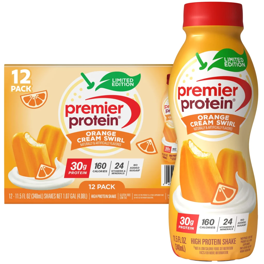 Premier Protein Shake Orange Cream Swirl 30g Protein 1 5 fl oz 12 Ct