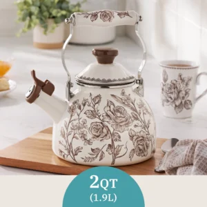 PW 1.5L Whistling Kettle – Classic Brown Finish