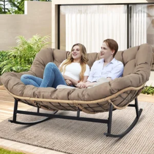 RADIATA 2-Person Rocking Egg Chair with Thick Cushion