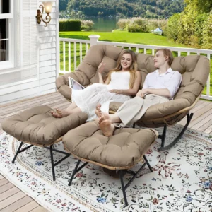 RADIATA 2-Person Rocking Egg Chair with Thick Cushion