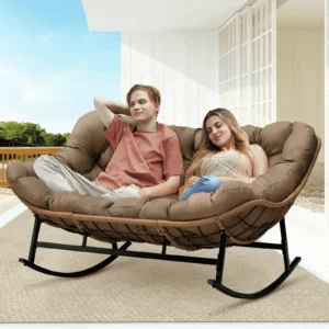 RADIATA 2-Person Rocking Egg Chair with Thick Cushion