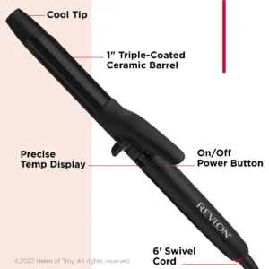 Revlon SmoothStay 1″ Coconut Oil Curling Iron – Gentle Heat Styling