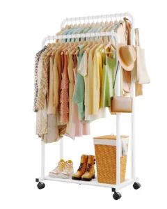 Sakugi Clothes Rack for Hanging Clothes and Shoes Clothing Racks with Wheels