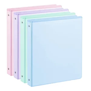 Samsill 1 Inch View Binder 4-Pack – Durable Round Ring with Pockets