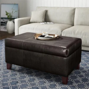 Sauder Storage Ottoman – Upholstered Seat with Hidden Compartment