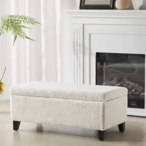 Sauder Storage Ottoman – Upholstered Seat with Hidden Compartment