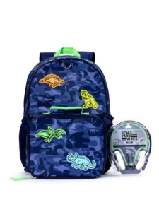 Schoolyard Vibes 17 3 Piece Backpack Set with Headphones and Kids Lunch Box