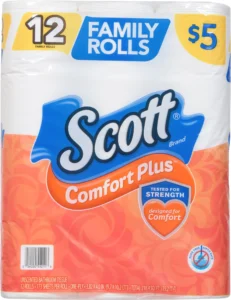Scott Comfort Plus 1-Ply Toilet Paper 12 Rolls – 310 Sheets Each