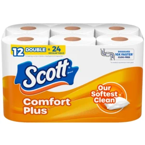 Scott Comfort Plus 1-Ply Toilet Paper 12 Rolls – 310 Sheets Each