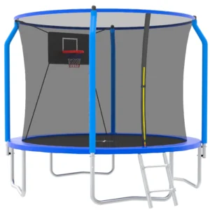 SEGMART 10ft Trampoline for Kids with Basketball Hoop – Enclosure