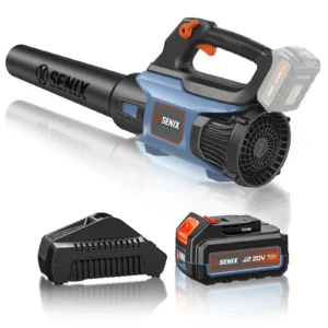 SENIX 20 Volt Max Cordless Leaf Blower Variable Speed Lightweight Up to 350 CFM and 80 MPH Battery and Charger Included BLAX2 M