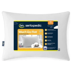 Sertapedic Won’t Go Flat Queen Pillow – Memory Foam Alternative