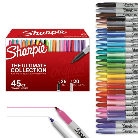 Sharpie 45-Count Ultimate Permanent Markers – Bulk Variety Pack