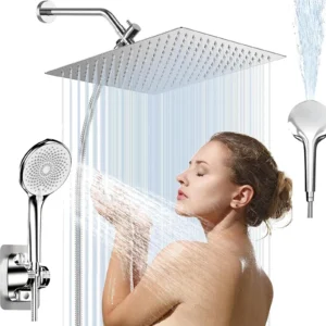 Shower Head High Pressure Rainfall Shower Head Handheld Shower Head Combo with 60 Hose