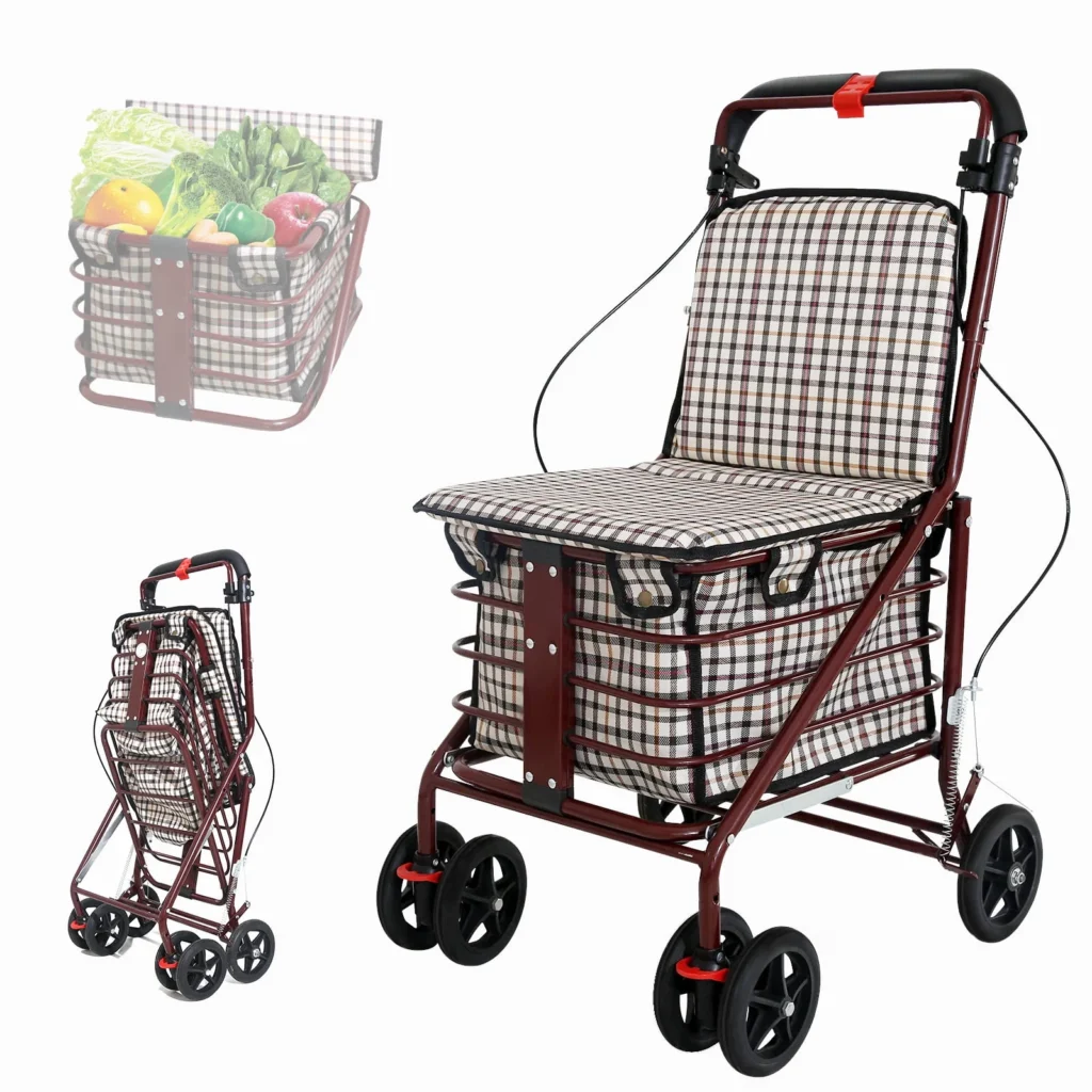 Snack Cart Walker – Lightweight Portable Utility Cart for Groceries and Snacks — close-up detail of design and finish