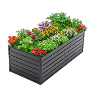 SnugNiture 6x3x2 ft Metal Raised Garden Bed – Deep Root Planter